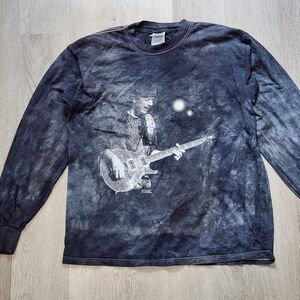 Vintage Y2k Carlos Santa Dyed Long Sleeve Shirt River Of Colors Faded Blue Large